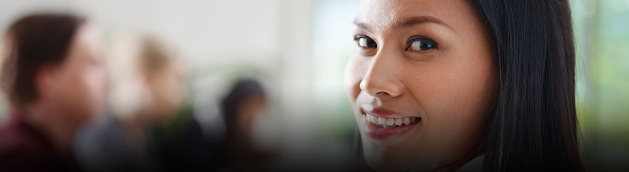 A young women smiling