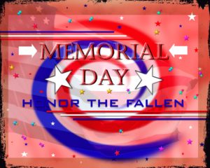 Memorial Day Etiquette United States Flag with the words memorial day honor the fallen